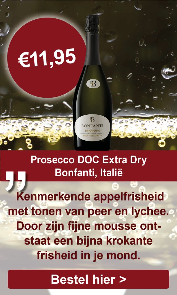 Prosecco DOC, extra dry, Bonfanti, Italië