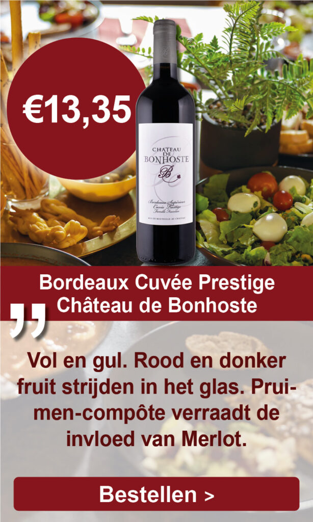 Wijn voor Pasen AOC Bordeaux, Cuvée Prestige 2019, Château de Bonhoste, Frankrijk