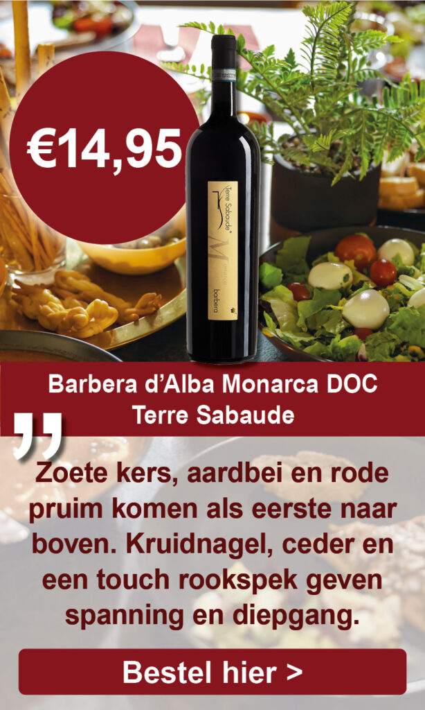 Wijn voor Pasen Barbera d’Alba Monarca DOC,2020, Terre Sabaude, Italië