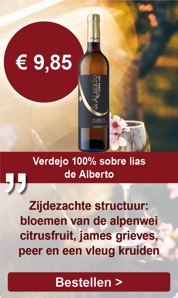 Verdejo 100%, sobre lias, de Alberto, 2021, Rueda DO, Spanje Zomerwijnen in de aanbieding